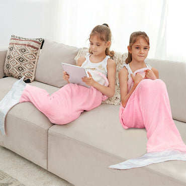 Free shipping Mermaid Tail Blanket for Kids Teens Adults Flannel All Seasons Sleeping Blanket