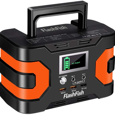 200W Peak Power Station, Flashfish CPAP Battery 166Wh 45000mAh Backup Power Pack 110V 150W Lithium Battery Pack Camping Solar Generator for CPAP Camping Home Emergency Power Supply