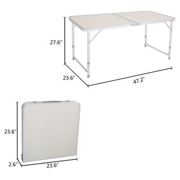 US Stock Home Use Aluminum Alloy Portable Folding Table White Outdoor Picnic Camping Dining Party Indoor RT