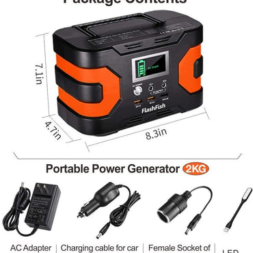 200W Peak Power Station, Flashfish CPAP Battery 166Wh 45000mAh Backup Power Pack 110V 150W Lithium Battery Pack Camping Solar Generator for CPAP Camping Home Emergency Power Supply