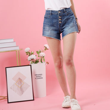 Summer Ladies Short Jeans Casual Short Skin Frayed Hem High Waist women Denim Shorts
