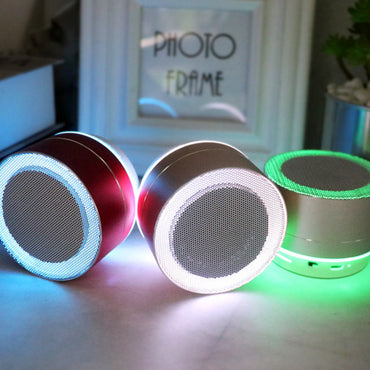 A10 metal bluetooth audio mobile computer notebook subwoofer mini cannon wireless card small speaker colorful lighting