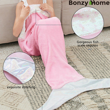 Free shipping Mermaid Tail Blanket for Kids Teens Adults Flannel All Seasons Sleeping Blanket