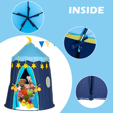 Play Tent for Boys, Kids Castle Playhouse for Children Kids Pop Up Foldable Play House Ball Pit with Sticky Balls Indoor & Outdoor Pitching Activity Games