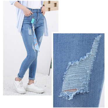 High quality skinny elastic women Jeans high waist pencil jeans long