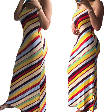 Casual Printed Straps Maxi Dress