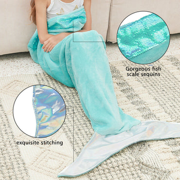Free shipping Mermaid Tail Blanket for Kids Teens Adults Flannel All Seasons Sleeping Blanket
