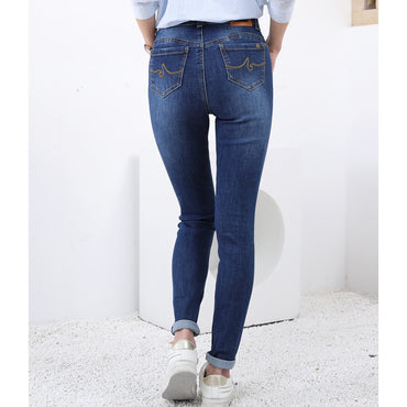High quality skinny elastic women Jeans high waist pencil jeans long