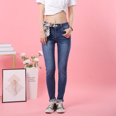 High quality skinny elastic women Jeans high waist pencil jeans long