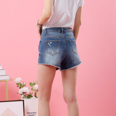 Summer Ladies Short Jeans Casual Short Skin Frayed Hem High Waist women Denim Shorts