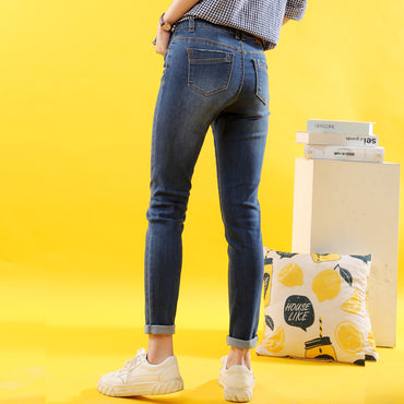 High quality skinny elastic women Jeans high waist pencil jeans long