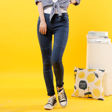 ladies slub stretch jeans women jeans skinny high waist long jeans