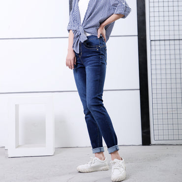 High quality skinny elastic women Jeans high waist pencil jeans long