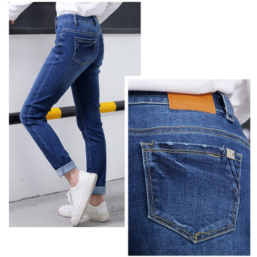 High quality skinny elastic women Jeans high waist pencil jeans long