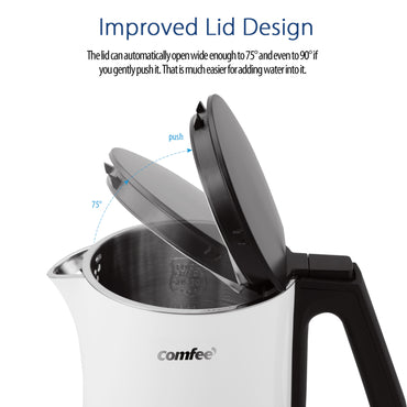 COMFEE' 1.5L Double Wall Electric Kettle 1500W