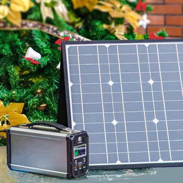 300W Solar Generator, FlashFish 60000mAh Portable Power Station Camping Potable Generator with 50W 18V Portable Solar Panel, Flashfish Foldable Solar Charger with 5V USB 18V DC Output