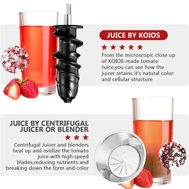 Koios B5100 Masticating Juicer with Reversible and Quiet Motor