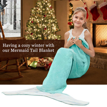 Free shipping Mermaid Tail Blanket for Kids Teens Adults Flannel All Seasons Sleeping Blanket