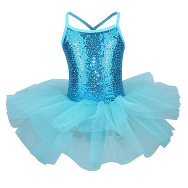 Ballerina Fairy Prom Party Costume Kids Sequined Flower Dress Girls Dance wear Gymnastic Ballet Leotard Tutu Dress