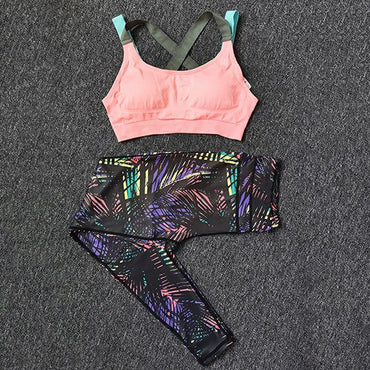 Women's Sports Suits Gym Clothing Yoga Set Running Fitness Sports Bra+Yoga Pants Workout Sets Spring Summer Autumn Sport Wear