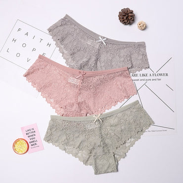 3 Pcs Panties for Woman Underwear Sexy Lace Breathable Soft Lingerie Female Briefs Panty Sexy Transparent Women's Underpants