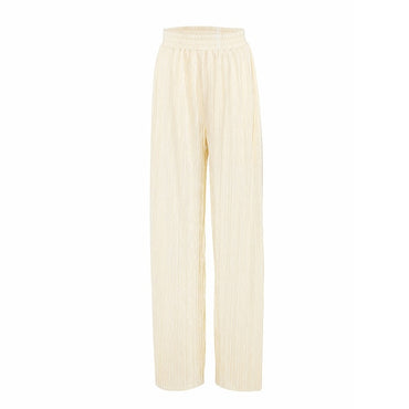 OOTN Khaki Pleated Wide Leg Pants Women Trousers Elegant Casual Palazzo Pants Elastic High Waist Ruched Oversized Pants Ladies