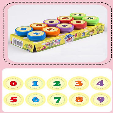 10pcs/Set Children Toy Stamps Cartoon Animals Fruits Traffic Smile Kids Seal For Scrapbooking Stamper DIY cartoon stamper Toys