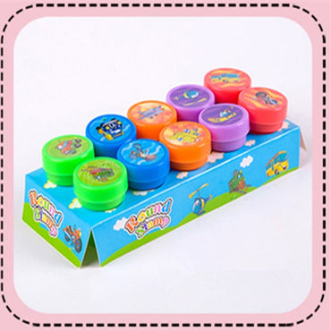 10pcs/Set Children Toy Stamps Cartoon Animals Fruits Traffic Smile Kids Seal For Scrapbooking Stamper DIY cartoon stamper Toys