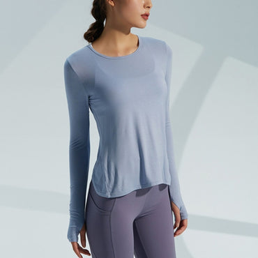 Women's Sports Wear For Fitness Running Jogging sexy Long Sleeve Gym Woman Sport Shirt Yoga Top Female Workout Tops T-shirt