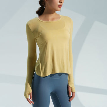 Women's Sports Wear For Fitness Running Jogging sexy Long Sleeve Gym Woman Sport Shirt Yoga Top Female Workout Tops T-shirt