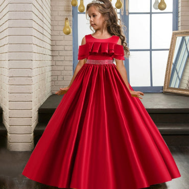 2021 Summer Flower Dress Pageant Kids Dresses For Girls Clothes Princess's Girls Dresses for Party and Wedding Prom 14 12 Year