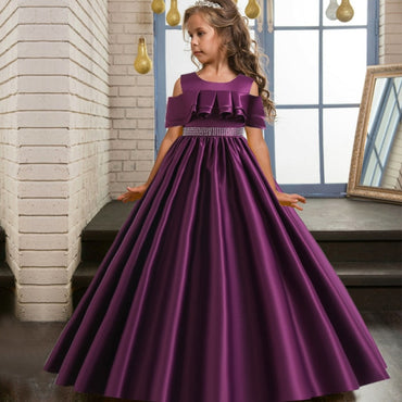 2021 Summer Flower Dress Pageant Kids Dresses For Girls Clothes Princess's Girls Dresses for Party and Wedding Prom 14 12 Year