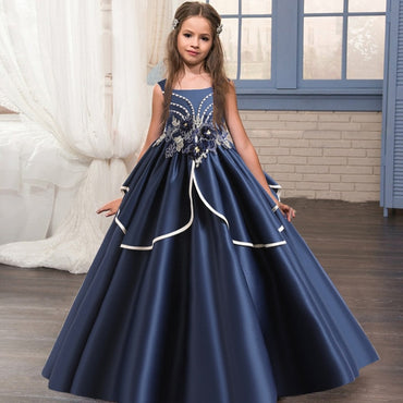 2021 Summer Flower Dress Pageant Kids Dresses For Girls Clothes Princess's Girls Dresses for Party and Wedding Prom 14 12 Year