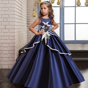 2021 Summer Flower Dress Pageant Kids Dresses For Girls Clothes Princess's Girls Dresses for Party and Wedding Prom 14 12 Year