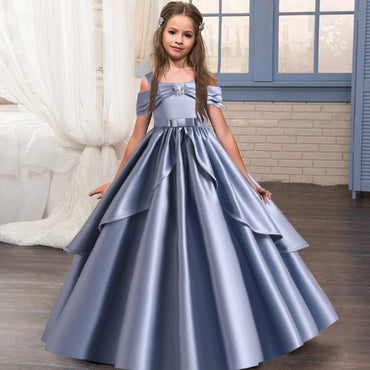 2021 Summer Flower Dress Pageant Kids Dresses For Girls Clothes Princess's Girls Dresses for Party and Wedding Prom 14 12 Year