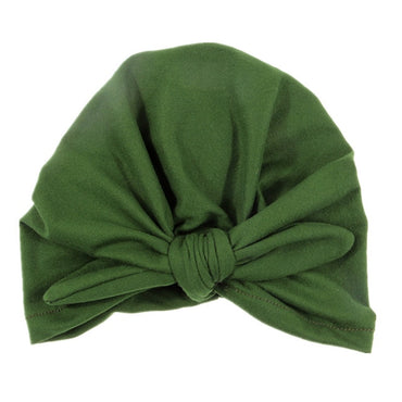 Nishine Baby Turban Hat with Bow Children Hats Cotton Blend Newborn Beanie Top Knot Caps Kids Headwear Photo Props Shower Gift