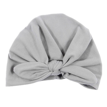 Nishine Baby Turban Hat with Bow Children Hats Cotton Blend Newborn Beanie Top Knot Caps Kids Headwear Photo Props Shower Gift