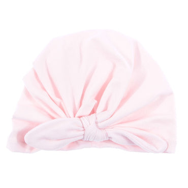 Nishine Baby Turban Hat with Bow Children Hats Cotton Blend Newborn Beanie Top Knot Caps Kids Headwear Photo Props Shower Gift