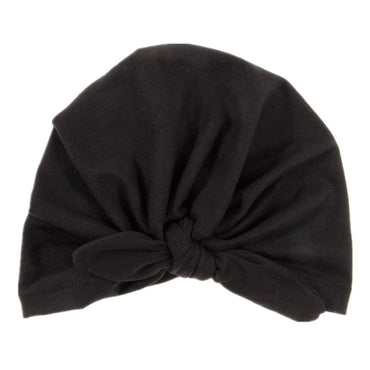Nishine Baby Turban Hat with Bow Children Hats Cotton Blend Newborn Beanie Top Knot Caps Kids Headwear Photo Props Shower Gift