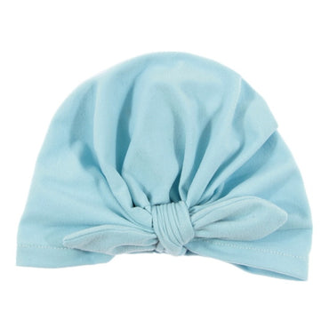 Nishine Baby Turban Hat with Bow Children Hats Cotton Blend Newborn Beanie Top Knot Caps Kids Headwear Photo Props Shower Gift