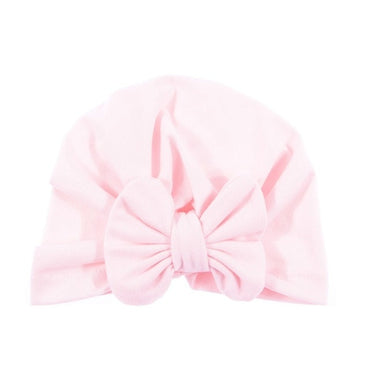 Nishine Baby Turban Hat with Bow Children Hats Cotton Blend Newborn Beanie Top Knot Caps Kids Headwear Photo Props Shower Gift
