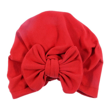 Nishine Baby Turban Hat with Bow Children Hats Cotton Blend Newborn Beanie Top Knot Caps Kids Headwear Photo Props Shower Gift