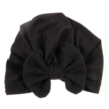 Nishine Baby Turban Hat with Bow Children Hats Cotton Blend Newborn Beanie Top Knot Caps Kids Headwear Photo Props Shower Gift