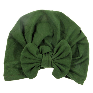 Nishine Baby Turban Hat with Bow Children Hats Cotton Blend Newborn Beanie Top Knot Caps Kids Headwear Photo Props Shower Gift