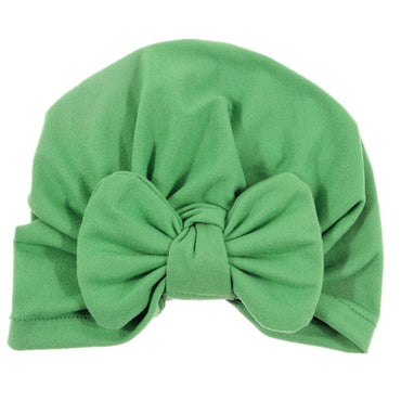 Nishine Baby Turban Hat with Bow Children Hats Cotton Blend Newborn Beanie Top Knot Caps Kids Headwear Photo Props Shower Gift
