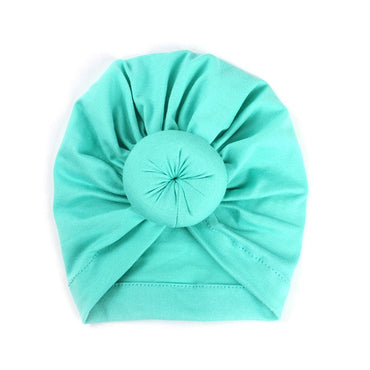 Nishine Baby Turban Hat with Bow Children Hats Cotton Blend Newborn Beanie Top Knot Caps Kids Headwear Photo Props Shower Gift