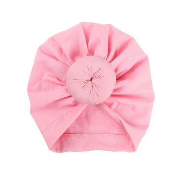 Nishine Baby Turban Hat with Bow Children Hats Cotton Blend Newborn Beanie Top Knot Caps Kids Headwear Photo Props Shower Gift