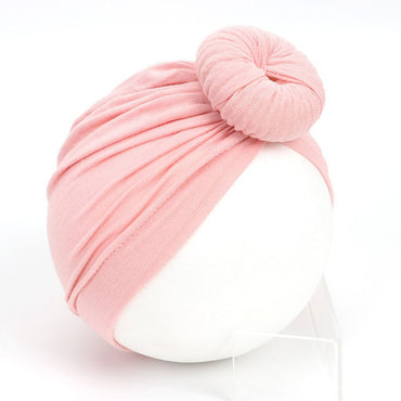 Nishine Baby Turban Hat with Bow Children Hats Cotton Blend Newborn Beanie Top Knot Caps Kids Headwear Photo Props Shower Gift