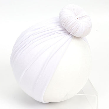 Nishine Baby Turban Hat with Bow Children Hats Cotton Blend Newborn Beanie Top Knot Caps Kids Headwear Photo Props Shower Gift