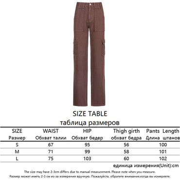 Vintage Y2K Baggy Brown Jeans Women Streetwear Loose High Waist Trousers Harajuku Fashion Cotton Denim Sweatpants Cuteandpsycho